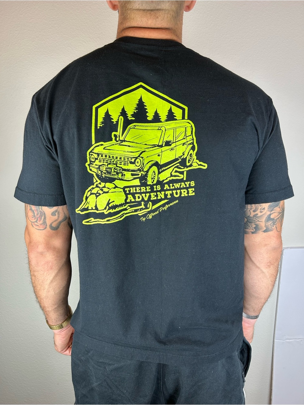 Top Offroad Performance Graphic T Shirt XL Black Green 4x4 Truck Tee Cotton